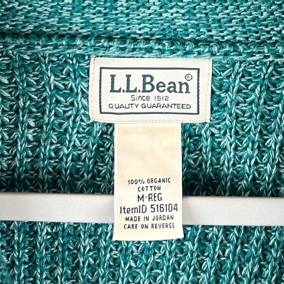 L.L. Bean Teal Organic Cotton Cardigan | M - Picture 2 of 3